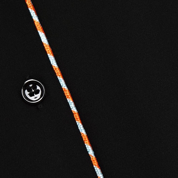 Sandro Paris ‘Paul’ Piped Silk V-Neck Blouse Black Size 1 / Small - Picture 3 of 12